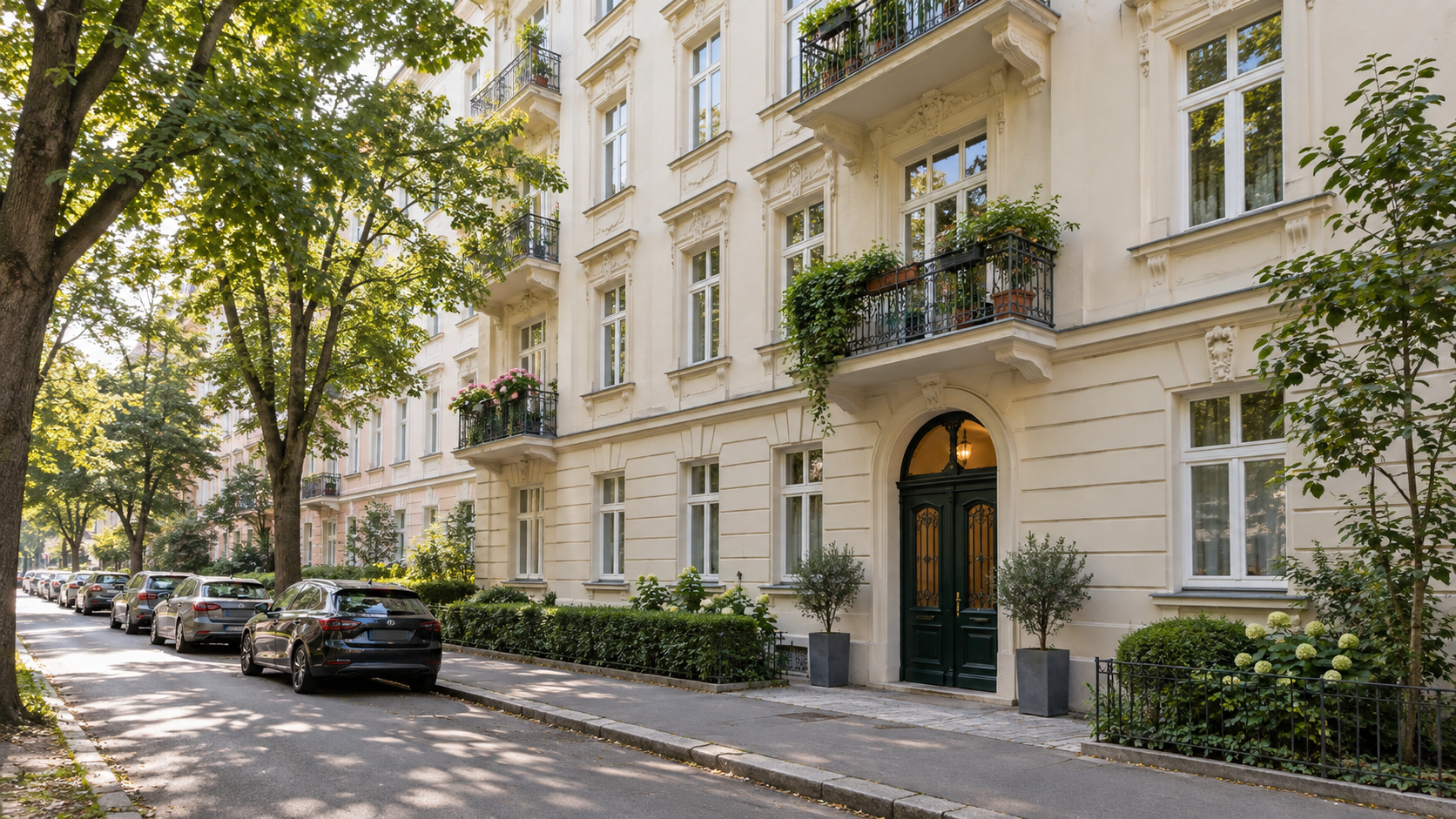 Gepflegtes österreichisches Wohnhaus in einer begrünten Straße